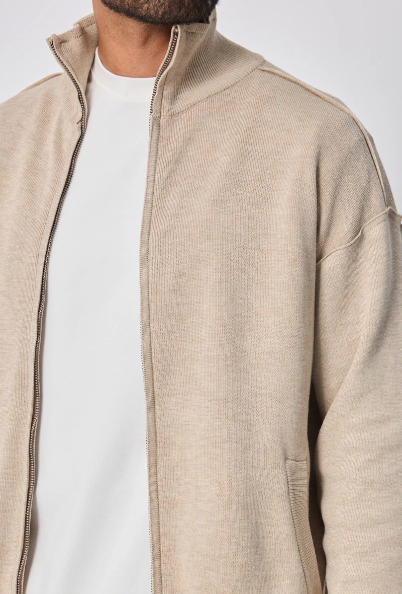 Solid color set with jacket and wide-leg pants