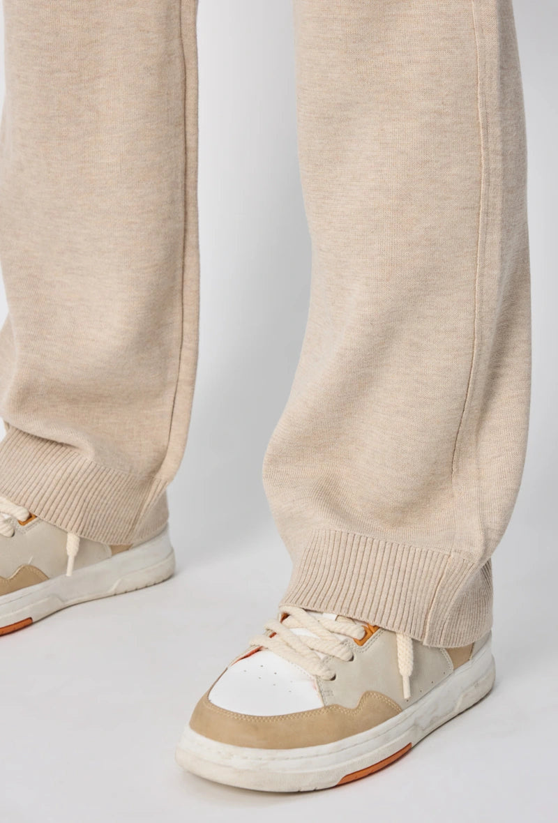 Solid color set with jacket and wide-leg pants